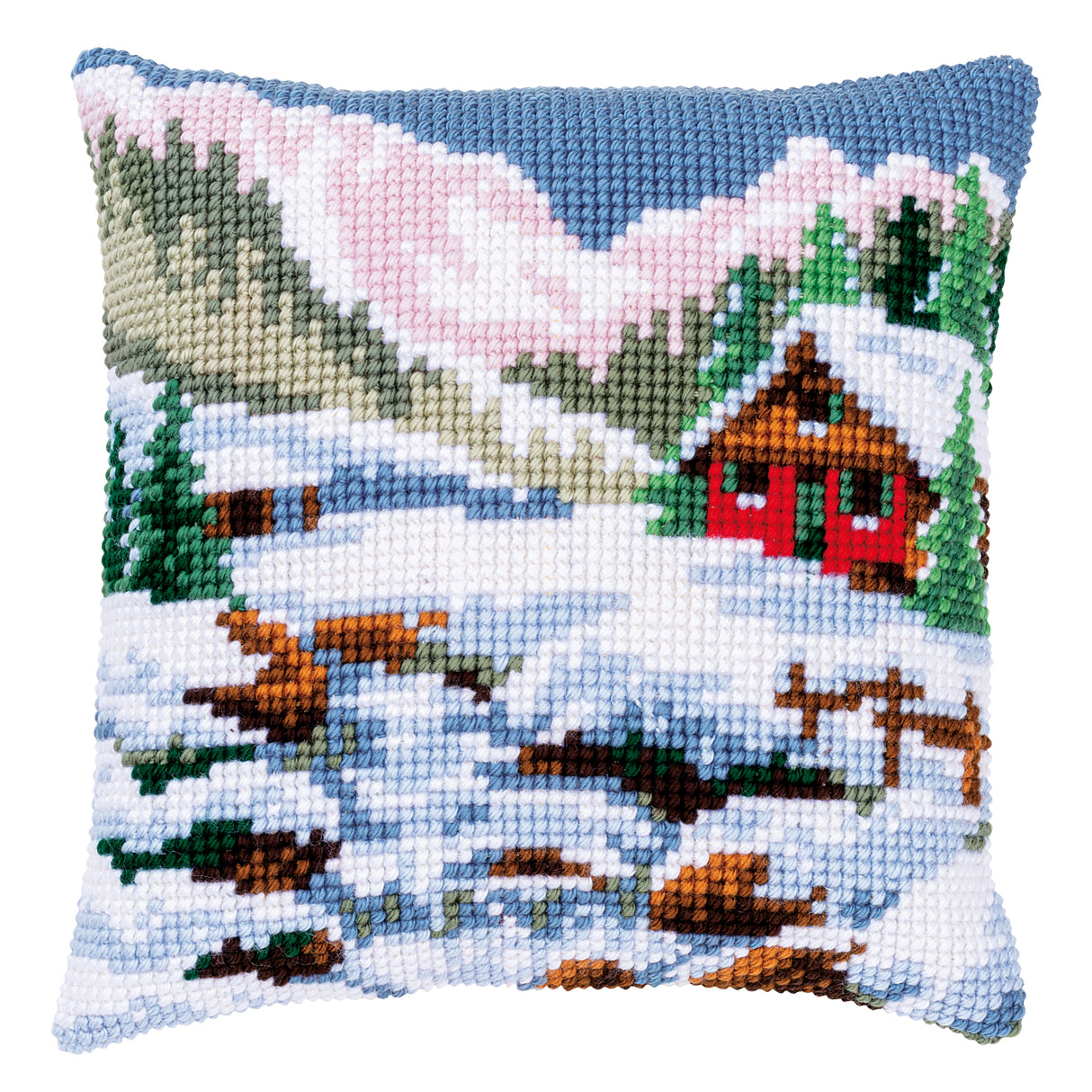 Vervaco Cross Stitch Kit 40cm Cushion Cover - Winter Scenery 1