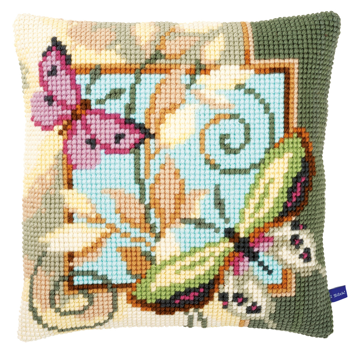 Vervaco Cross Stitch Kit 40cm Cushion Cover - Deco Butterflies 2