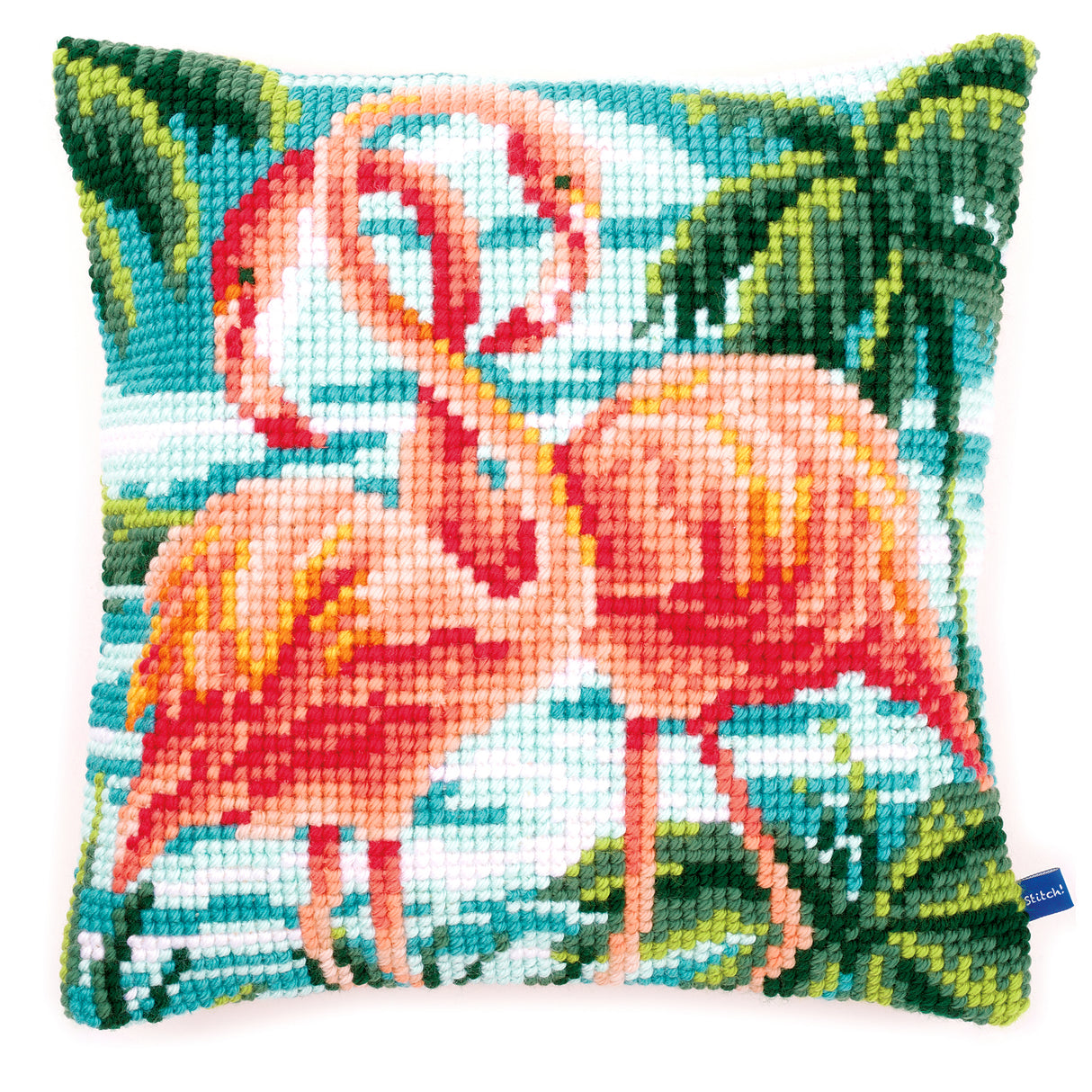 Vervaco Cross Stitch Kit 40cm Cushion Cover - Flamingos