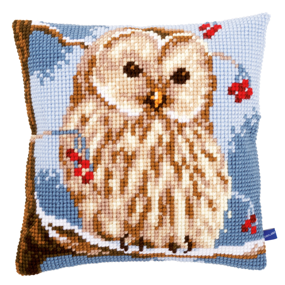 Vervaco Cross Stitch Kit 40cm Cushion Cover - Winter Owl