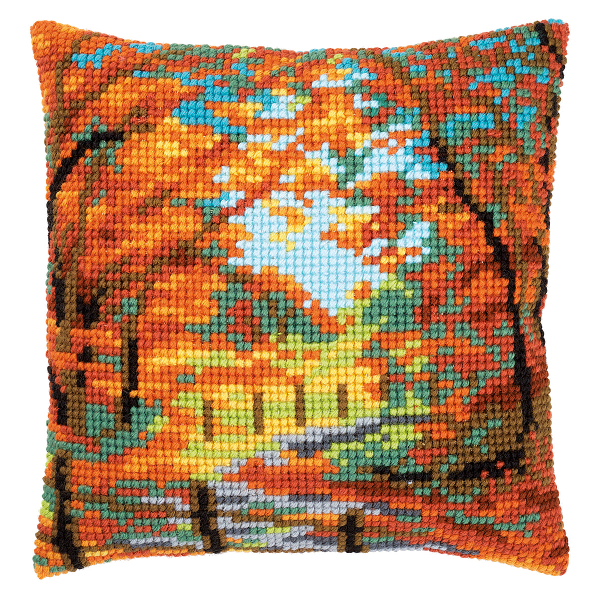 Vervaco Cross Stitch Kit 40cm Cushion Cover - Autumn Landscape