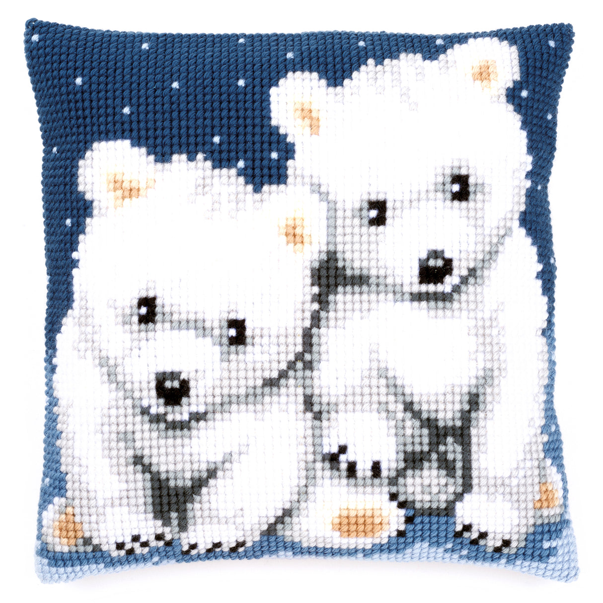 Vervaco Cross Stitch Kit 40cm Cushion Cover - Polar Bears
