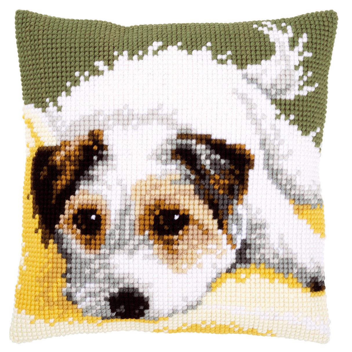 Vervaco Cross Stitch Kit 40cm Cushion Cover - Dog Wagging it's Tail
