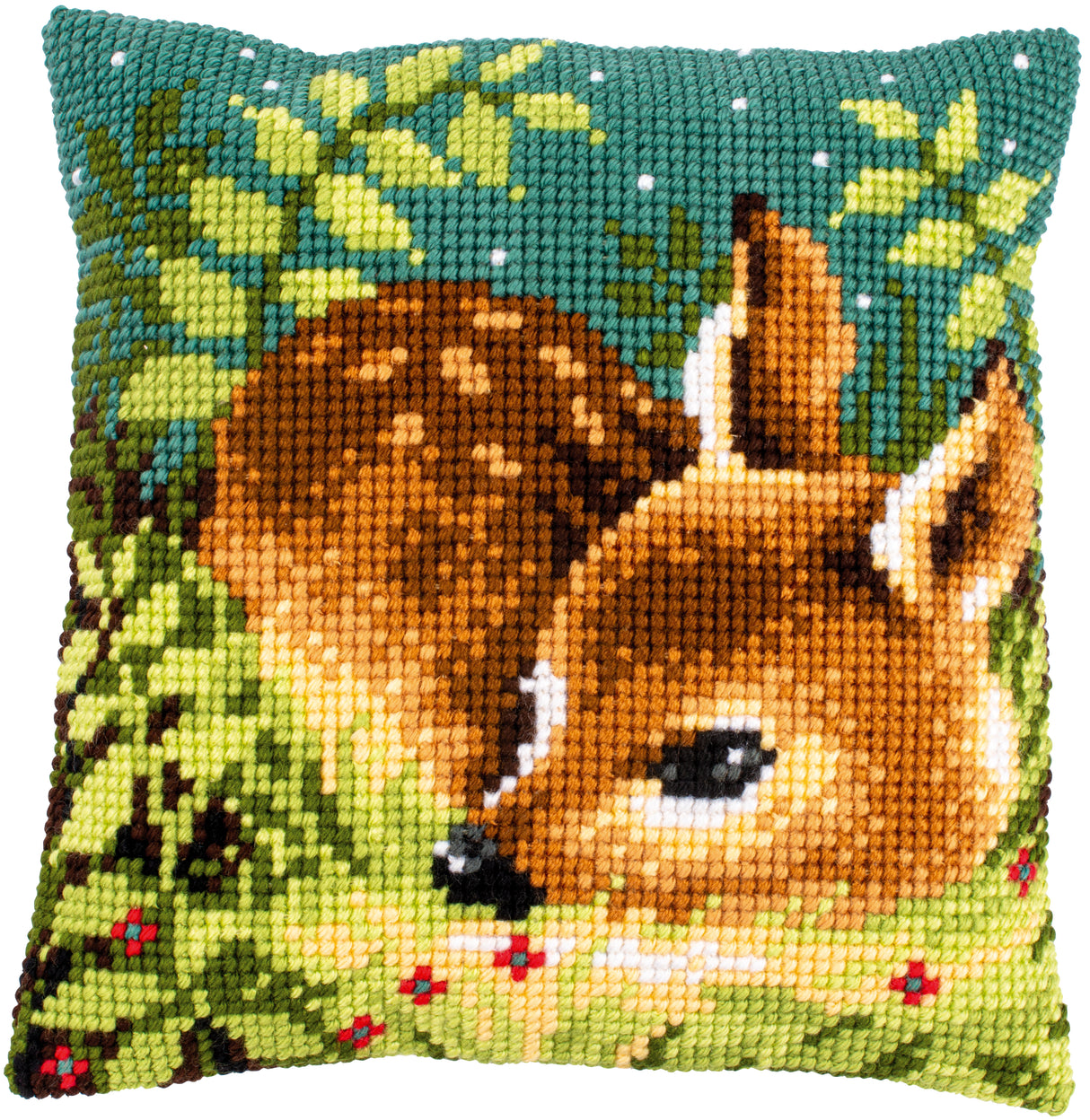Vervaco Cross Stitch Kit 40cm Cushion Cover - Deer in the Grass
