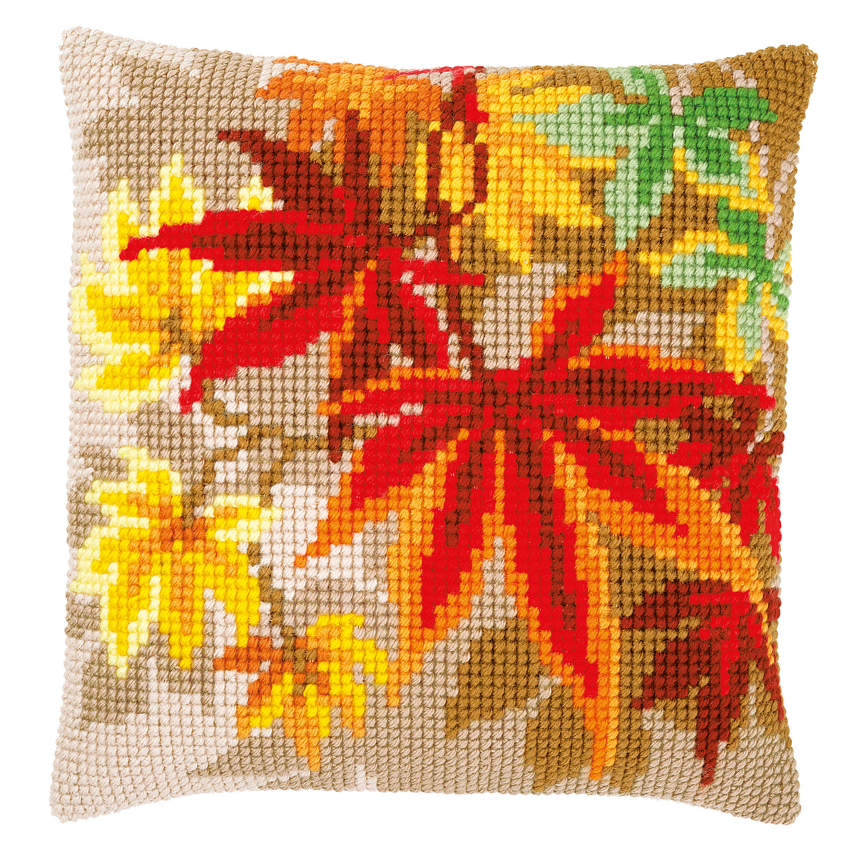 Vervaco Cross Stitch Kit 40cm Cushion Cover - Autumn Leaves 2