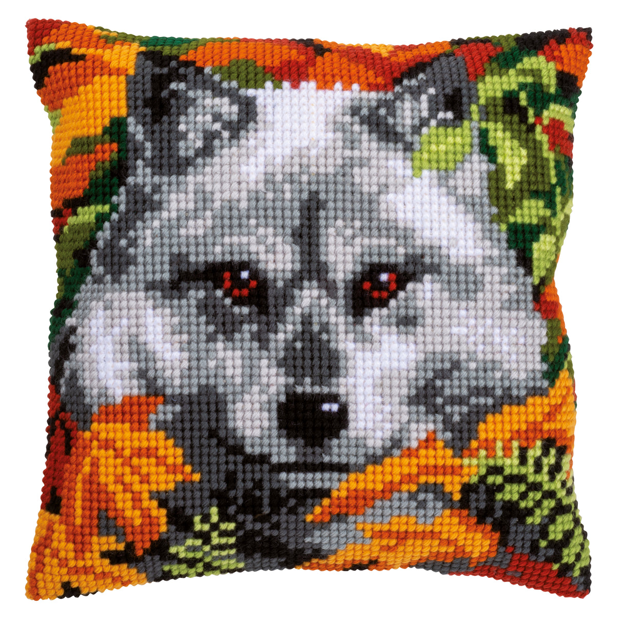 Vervaco Cross Stitch Kit 40cm Cushion Cover - Wolf 2