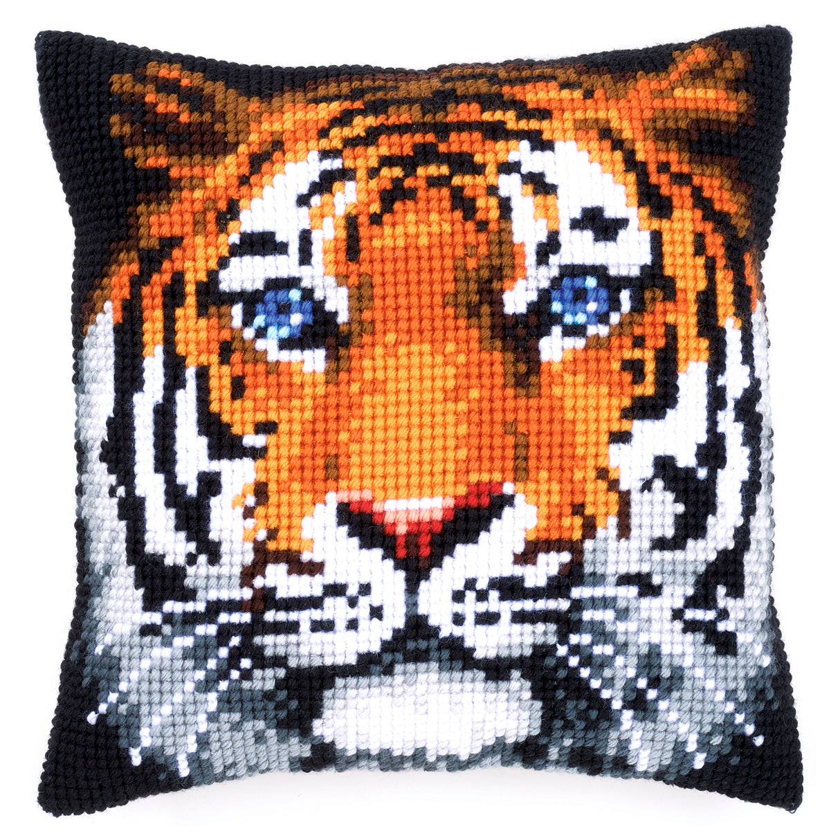 Vervaco Cross Stitch Kit 40cm Cushion Cover - Tiger
