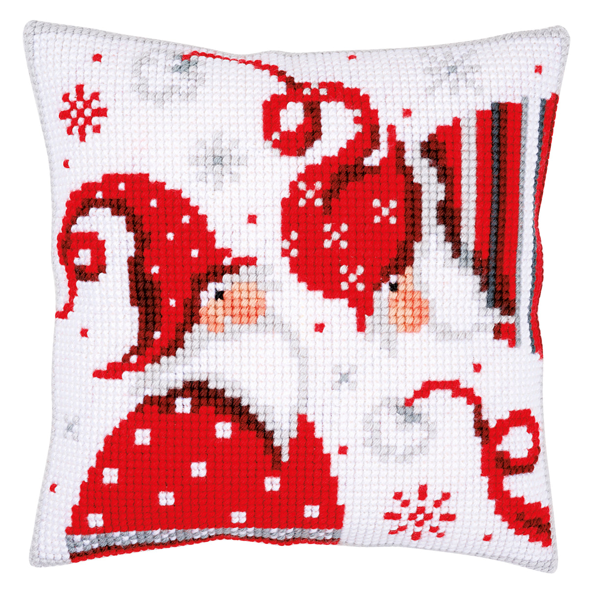Vervaco Cross Stitch Kit 40cm Cushion Cover - Christmas Gnomes 4