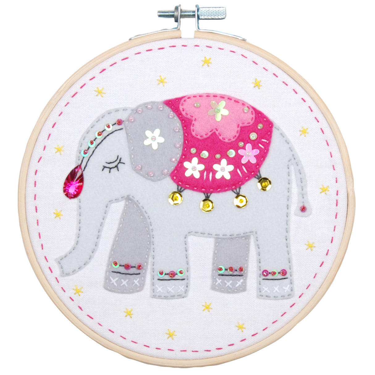 Vervaco Felt Kit with 6" Hoop - Elephant