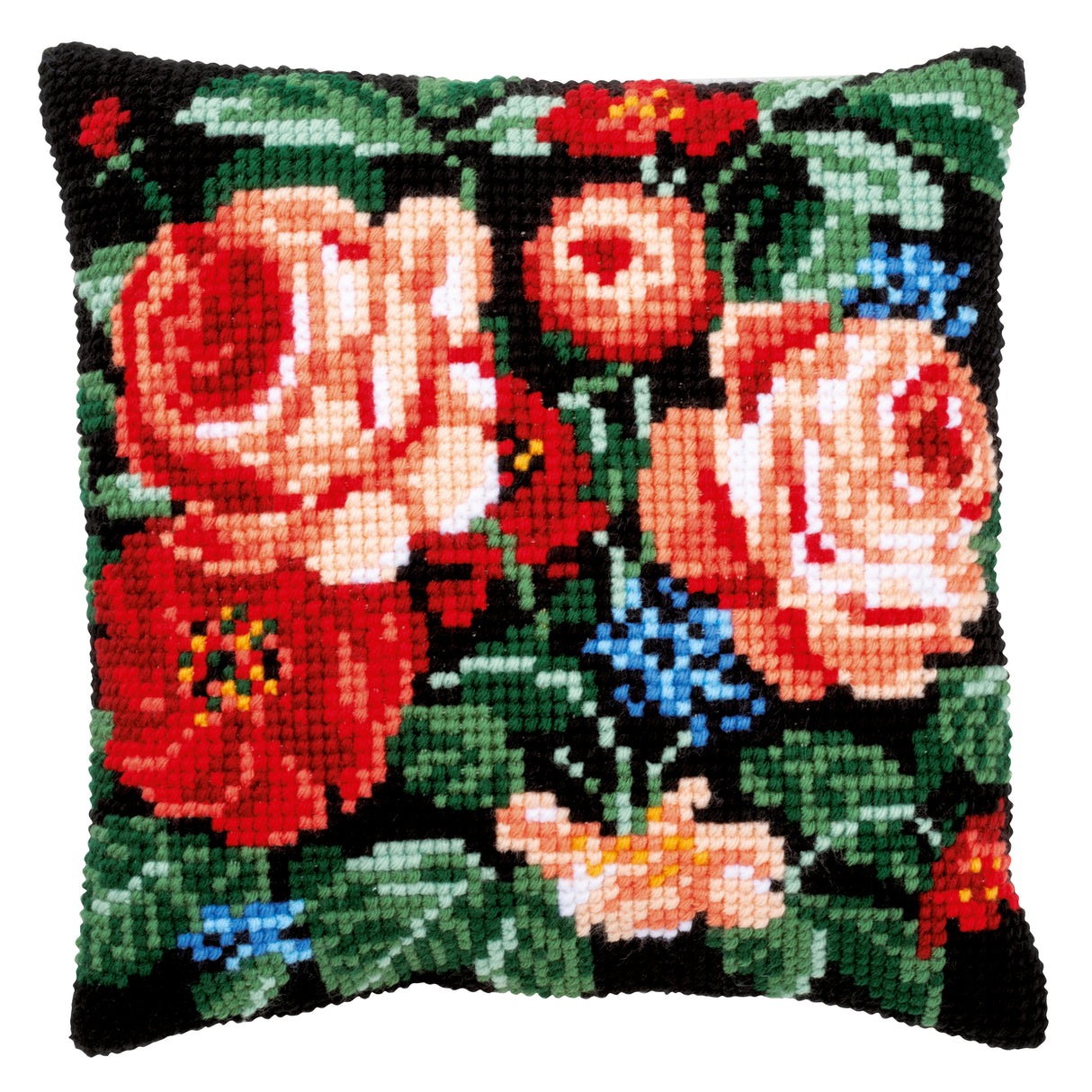 Vervaco Cross Stitch Kit 40cm Cushion Cover - Roses 2