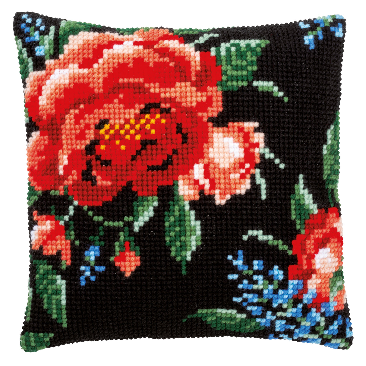 Vervaco Cross Stitch Kit 40cm Cushion Cover - Rose