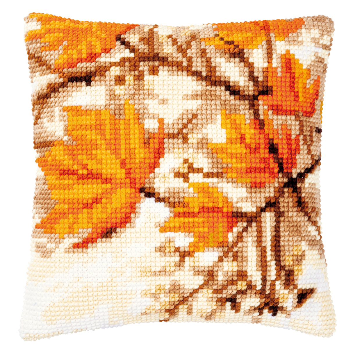 Vervaco Cross Stitch Kit 40cm Cushion Cover - Autumn Leaves 3
