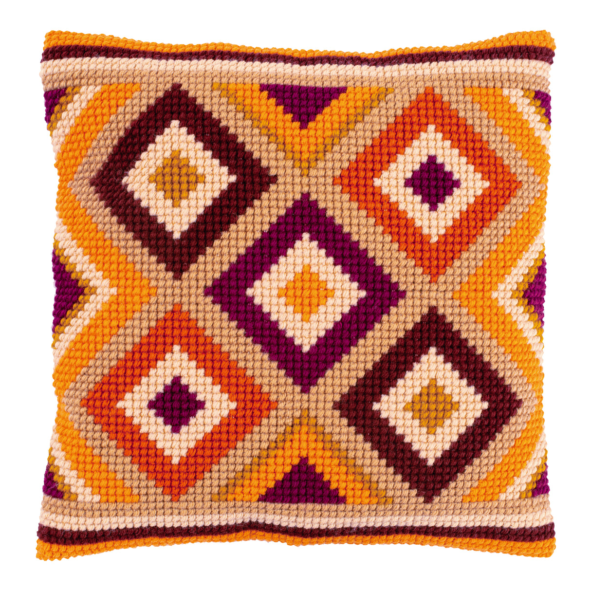 Vervaco Cross Stitch Kit 40cm Cushion Cover - Kilim Motifs 3