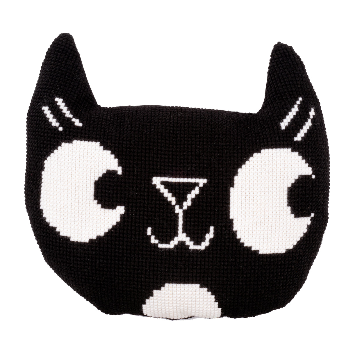 Vervaco Cross Stitch Kit 49cm x 45cm Shaped Cushion Cover - Eva Mouton: Black Cat