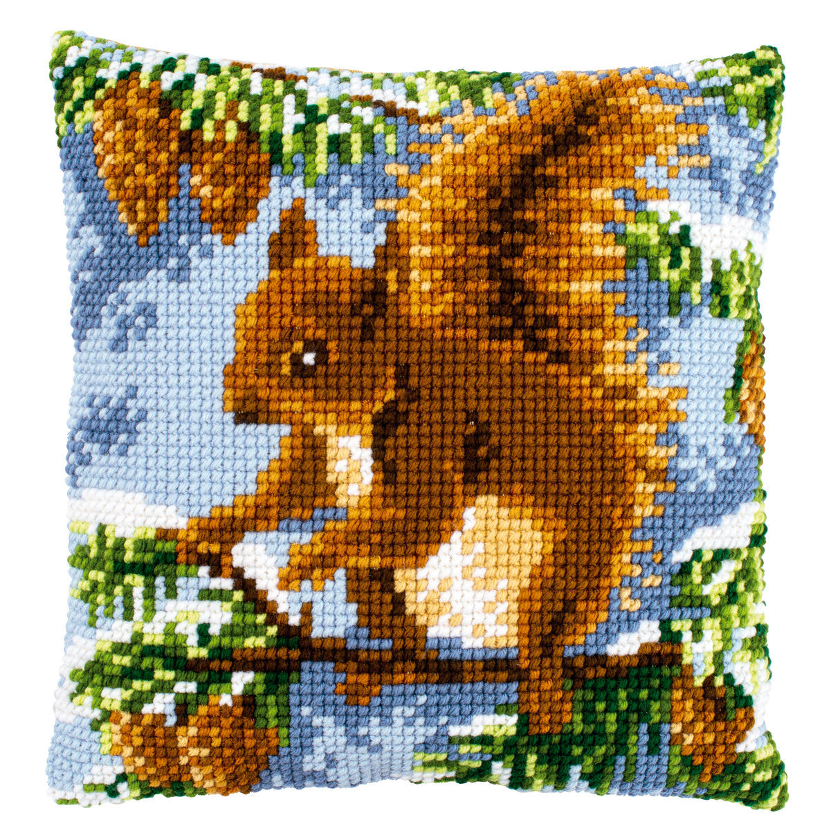 Vervaco Cross Stitch Kit 40cm Cushion Cover - Squirrel in Pine Tree