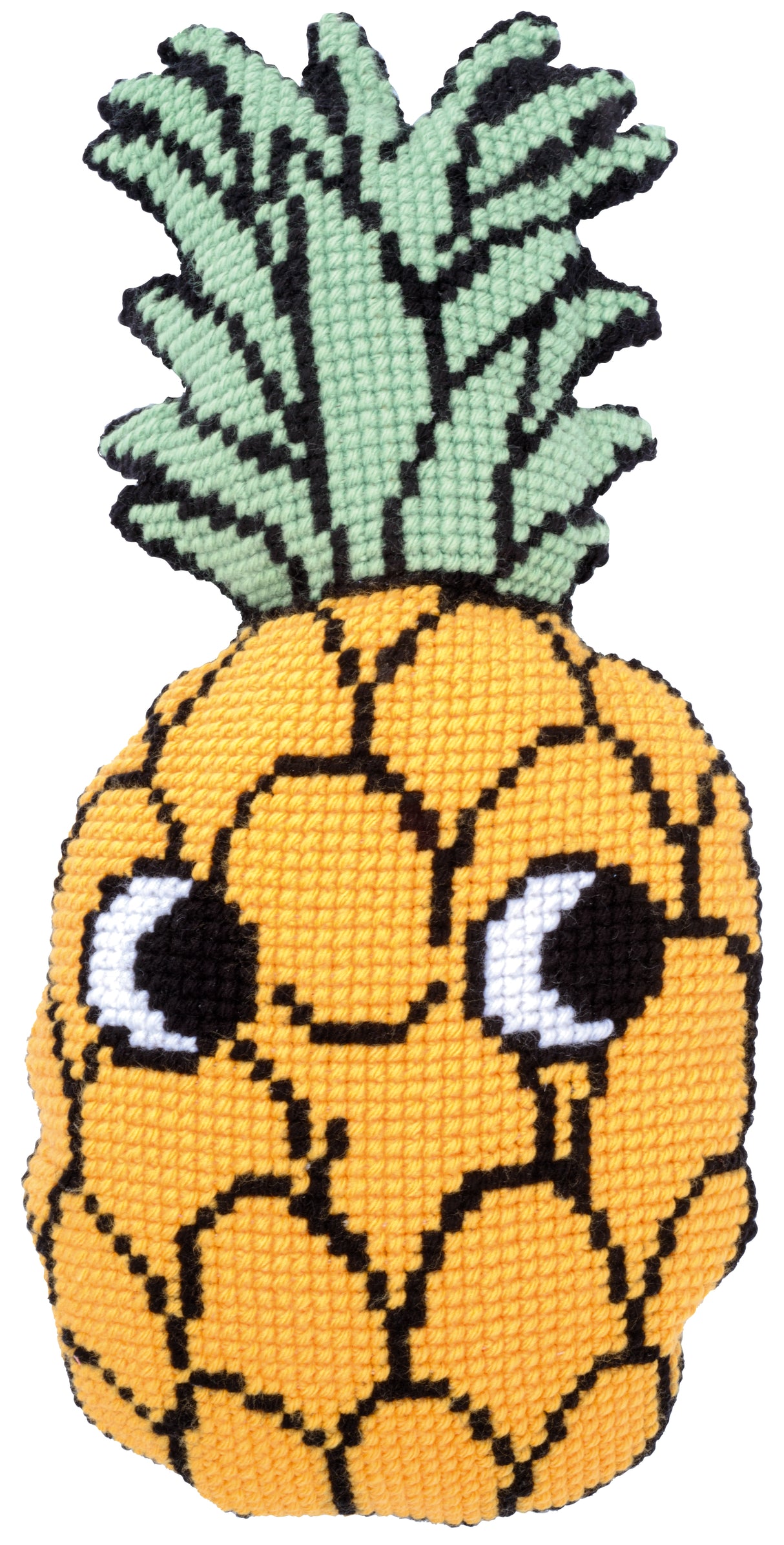 Vervaco Cross Stitch Kit 28cm x 55cm Shaped Cushion Cover - Eva Mouton: Pineapple