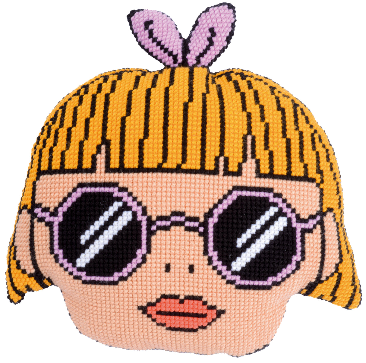 Vervaco Cross Stitch Kit 50cm x 51cm Shaped Cushion Cover - Eva Mouton: Girl 2