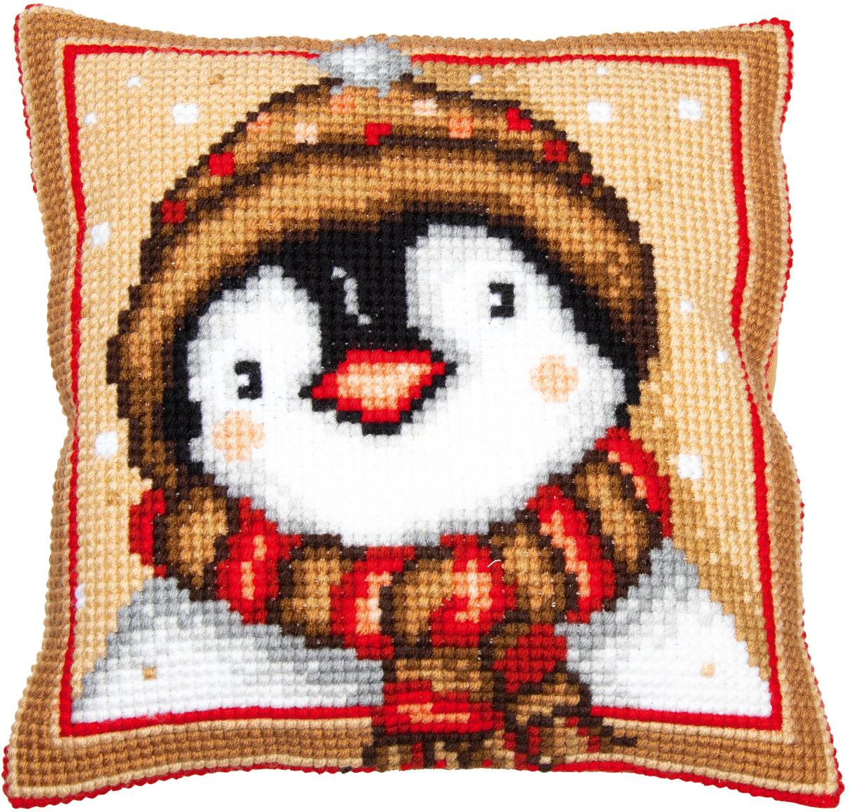 Vervaco Cross Stitch Kit 40cm Cushion Cover - Penguin