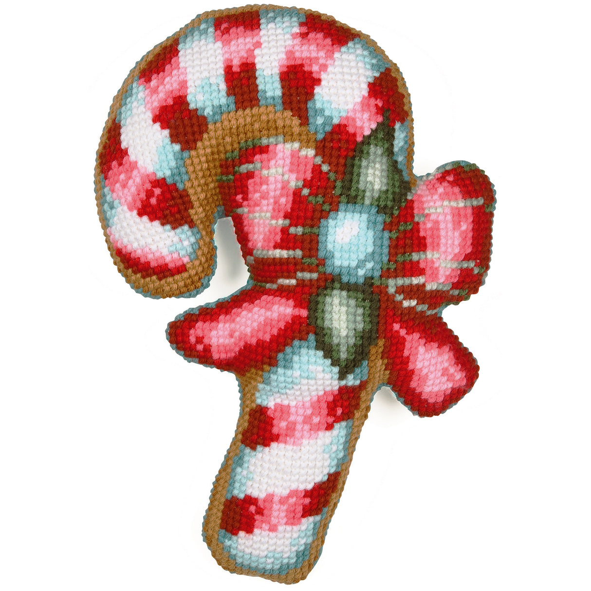 Vervaco Cross Stitch Kit 36cm x 49cm Shaped Cushion Cover - Candy Cane