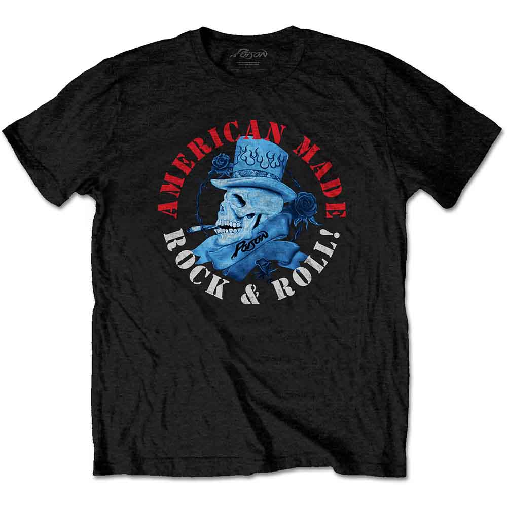 Poison Unisex T-Shirt American Made Black (XXL)