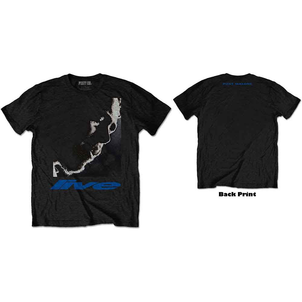 Post Malone Unisex T-Shirt HT Live Close-Up (Back Print) Black (L)