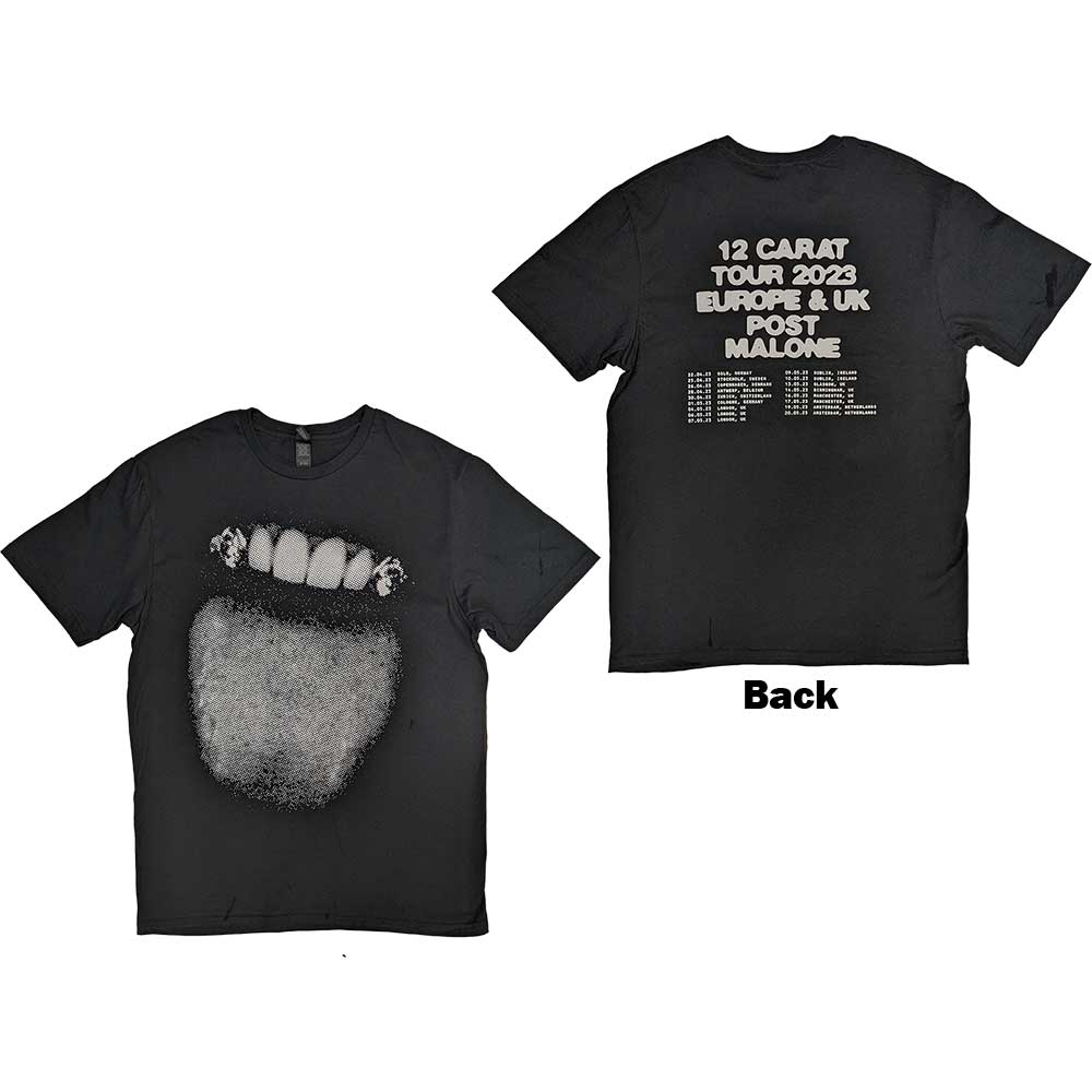Post Malone Unisex T-Shirt Fangs 2023 Tour Dates Black (S)
