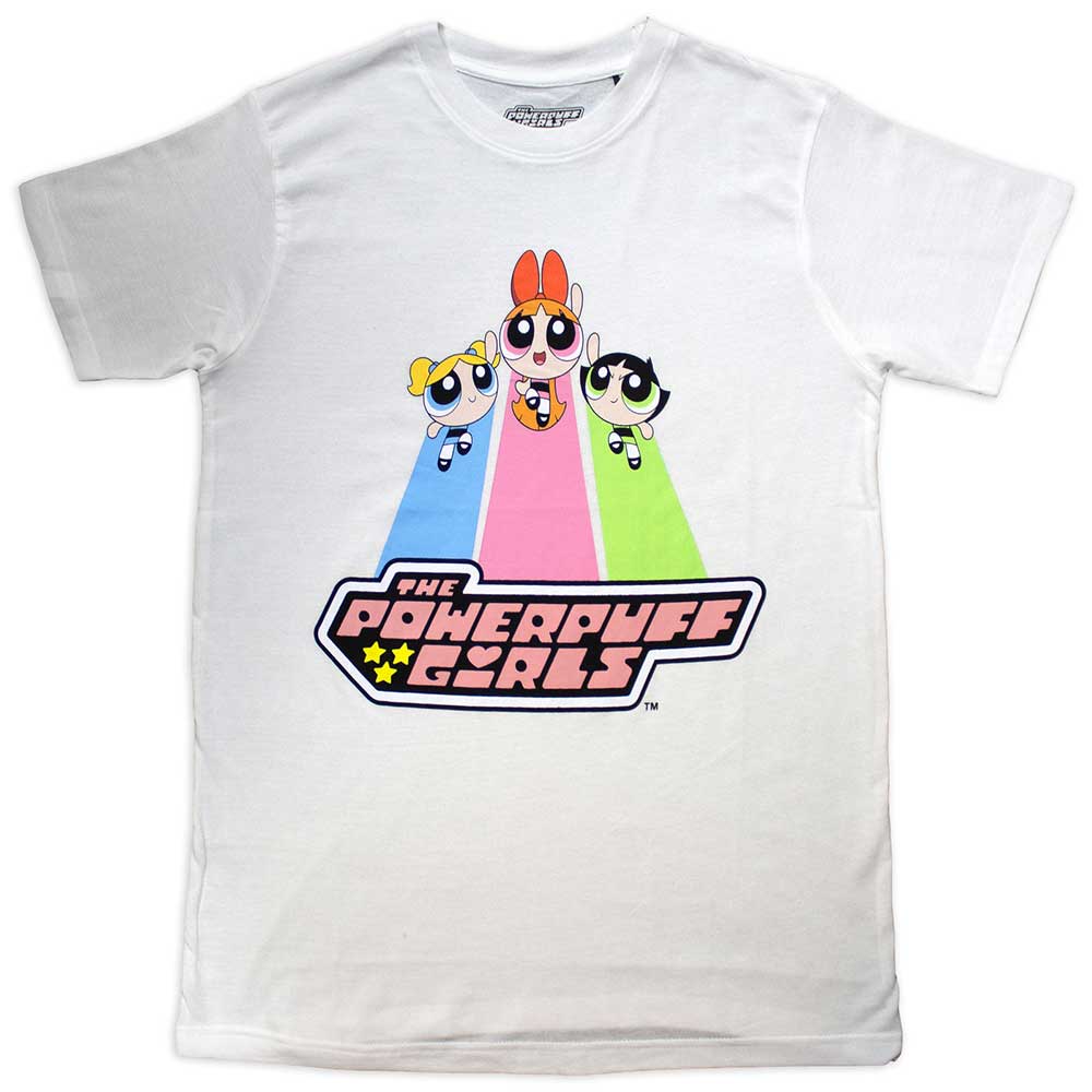 Cartoon Network Unisex T-Shirt Power Puff Girls Catch Flight White (L)