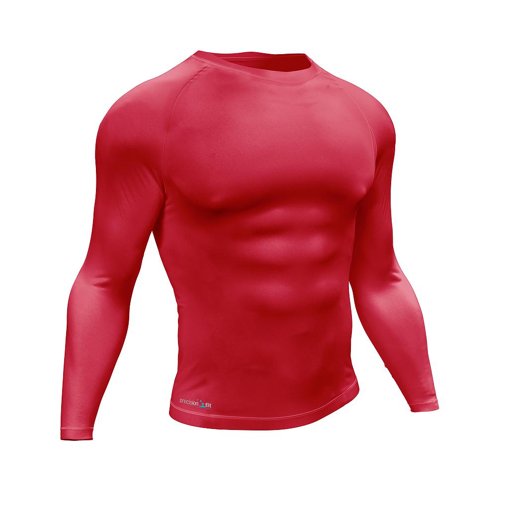 Precision Essential Baselayer Long Sleeve Shirt Adult - Red - 34"-36" (S)