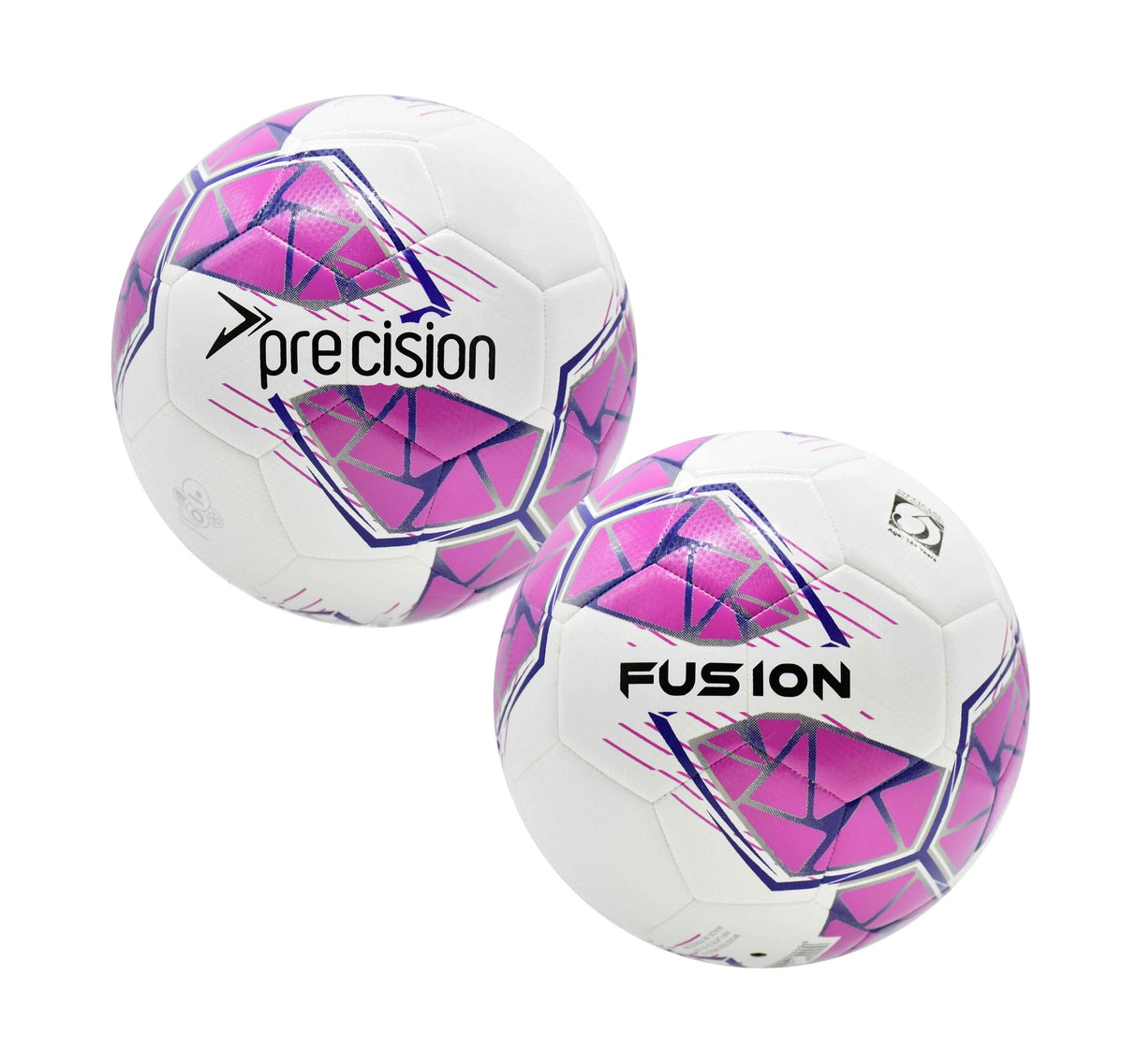Precision Fusion FIFA Basic Training Ball - White/Pink/Purple/Grey (Size 4)
