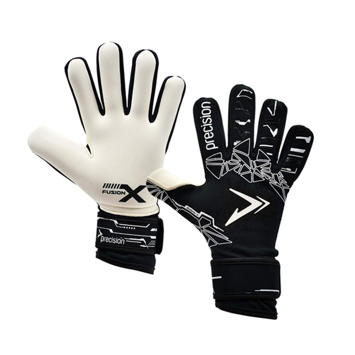 Precision Fusion X Pro Lite Giga Football Goalkeeper Gloves - Size 10 (Black/White)
