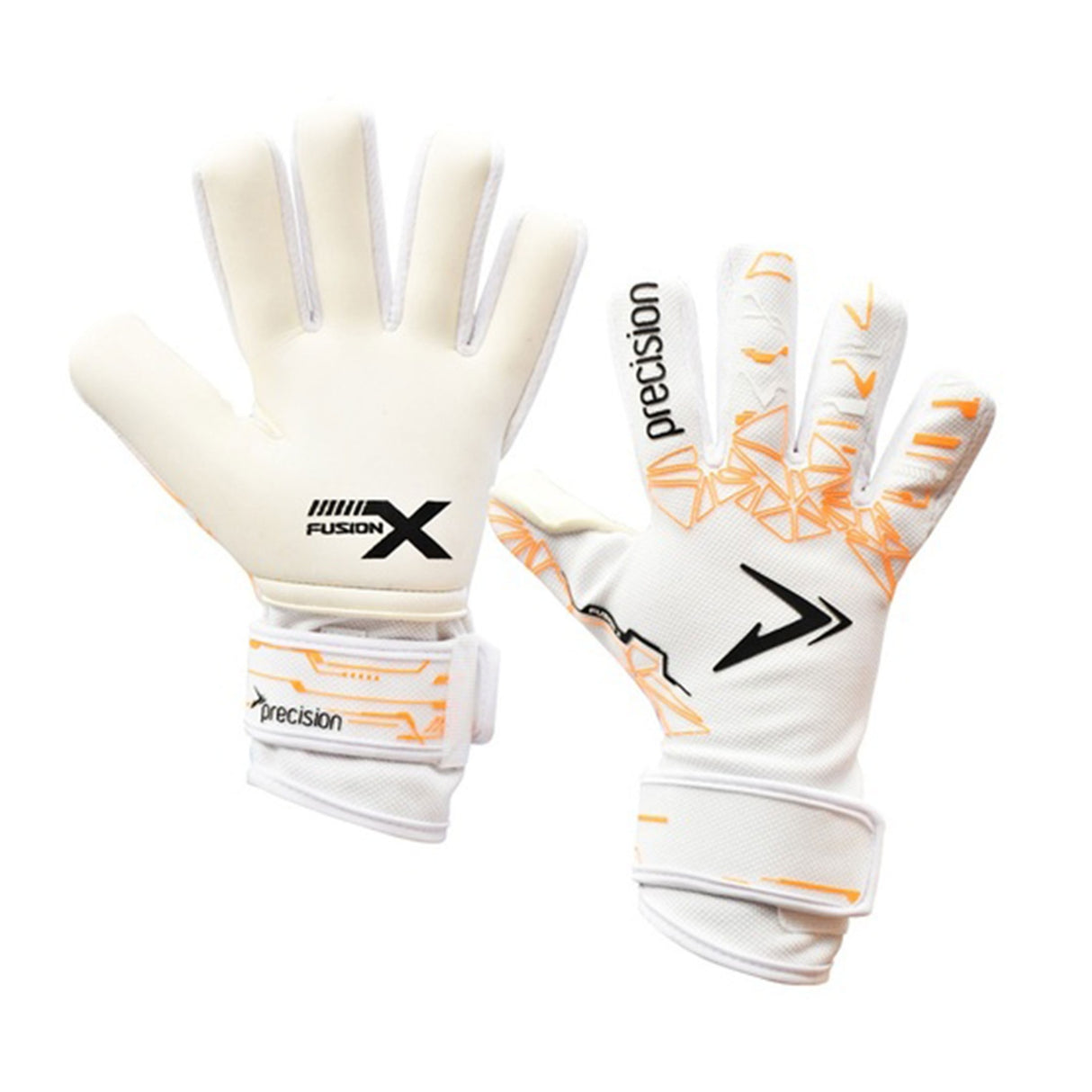 Precision Fusion X Pro Lite Giga Football Goalkeeper Gloves - Size 11 (White/Orange)