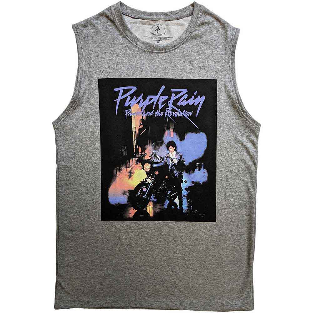 Prince Unisex Tank T-Shirt Purple Rain Grey (S)