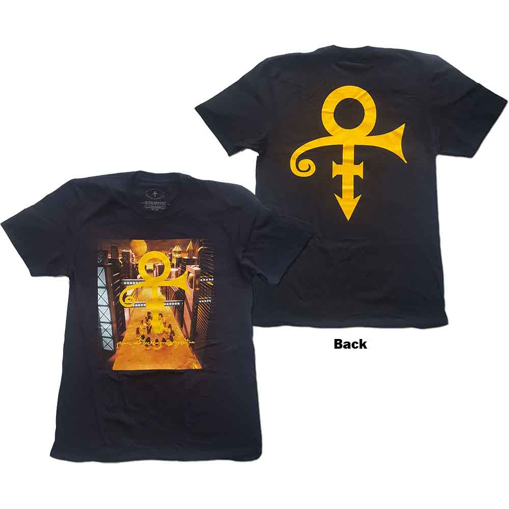 Prince Unisex T-Shirt Love Symbol (Back Print) Black (XXL)