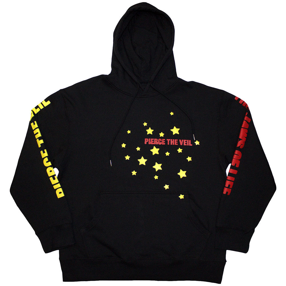 Pierce The Veil Unisex Pullover Hoodie Jaws Of Life (Sleeve Print) Black (S)