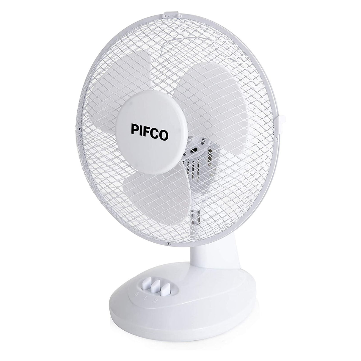 Pifco 9" Portable Desk Fan with 2 Speeds Oscillating White