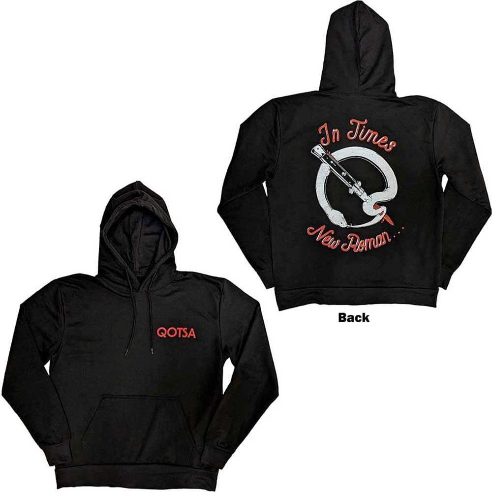 Queens Of The Stone Age Unisex Pullover Hoodie Snake Logo (Back) Black (XL)