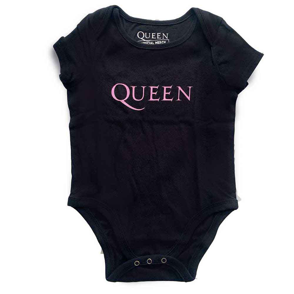 Queen Kids Baby Grow Pink Logo Black (12mths)