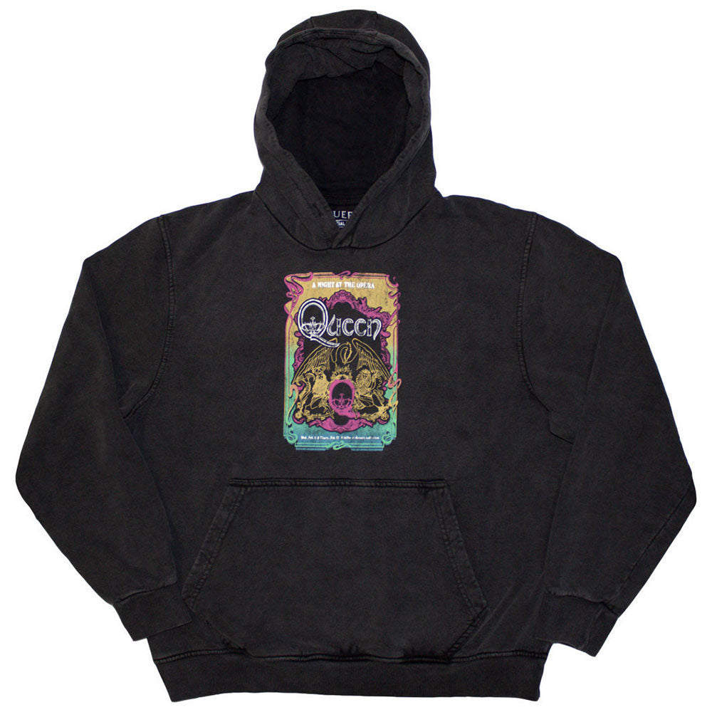 Queen Unisex Stone Wash Pullover Hoodie A Night At The Opera Tour '76 Grey (XXL)