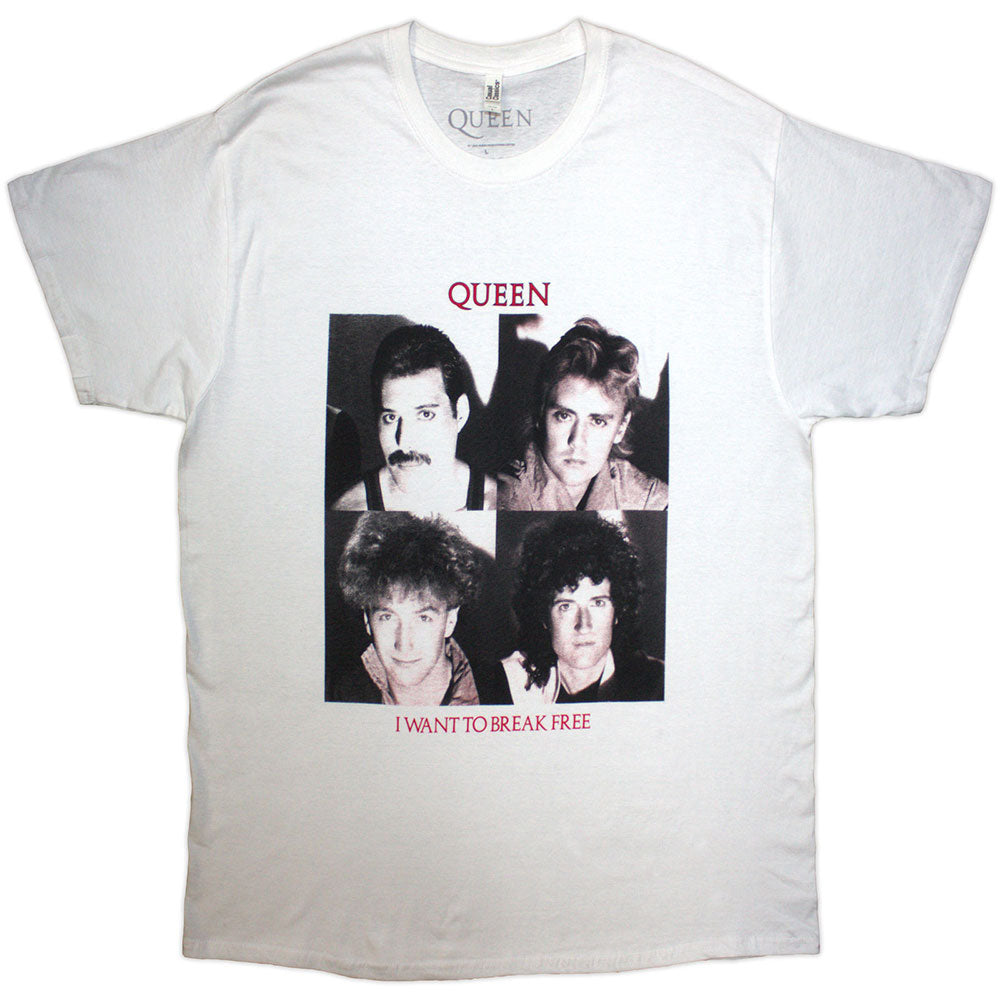 Queen Unisex T-Shirt I Want To Break Free White (S)
