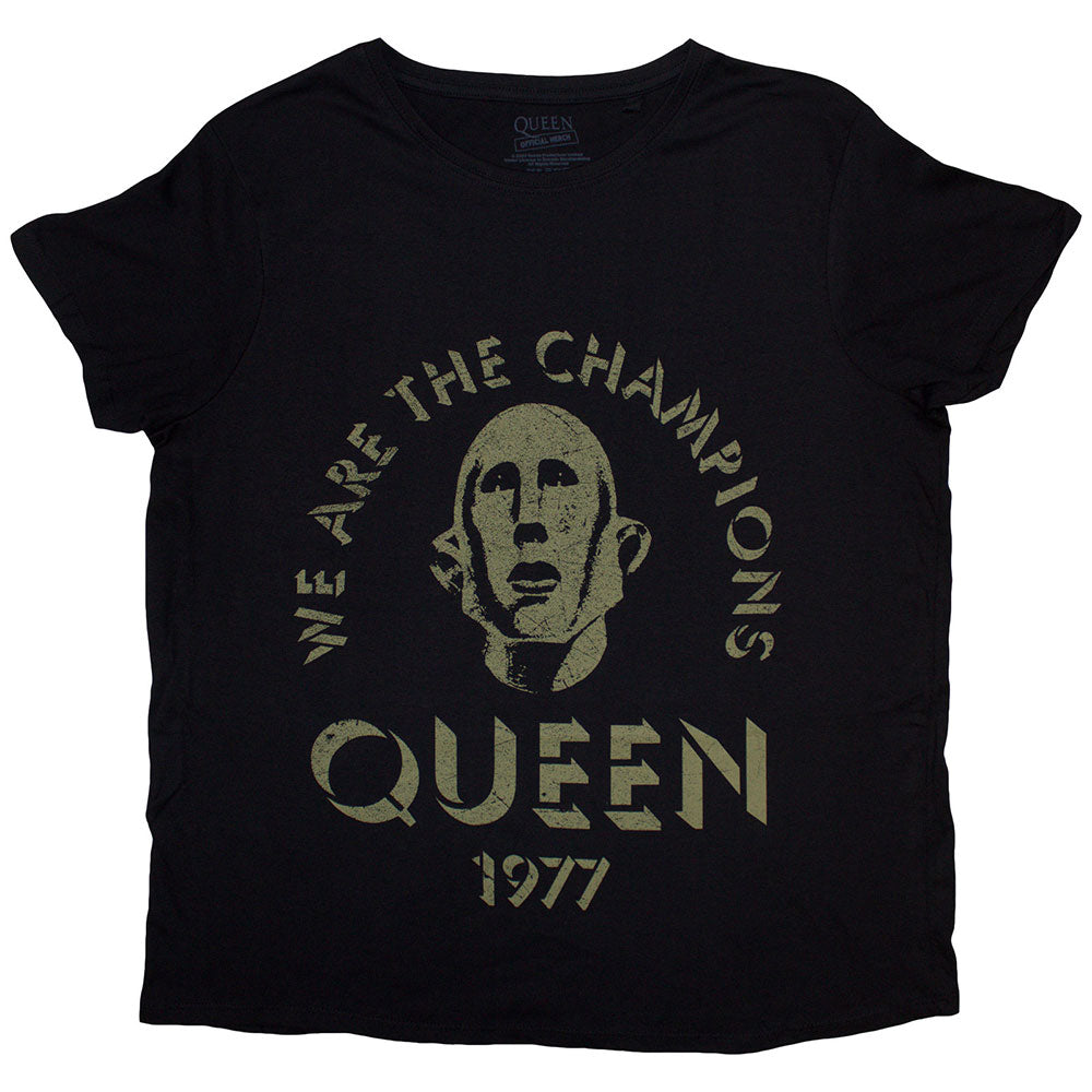 Queen Ladies T-Shirt We Are The Champions Black (XXL)