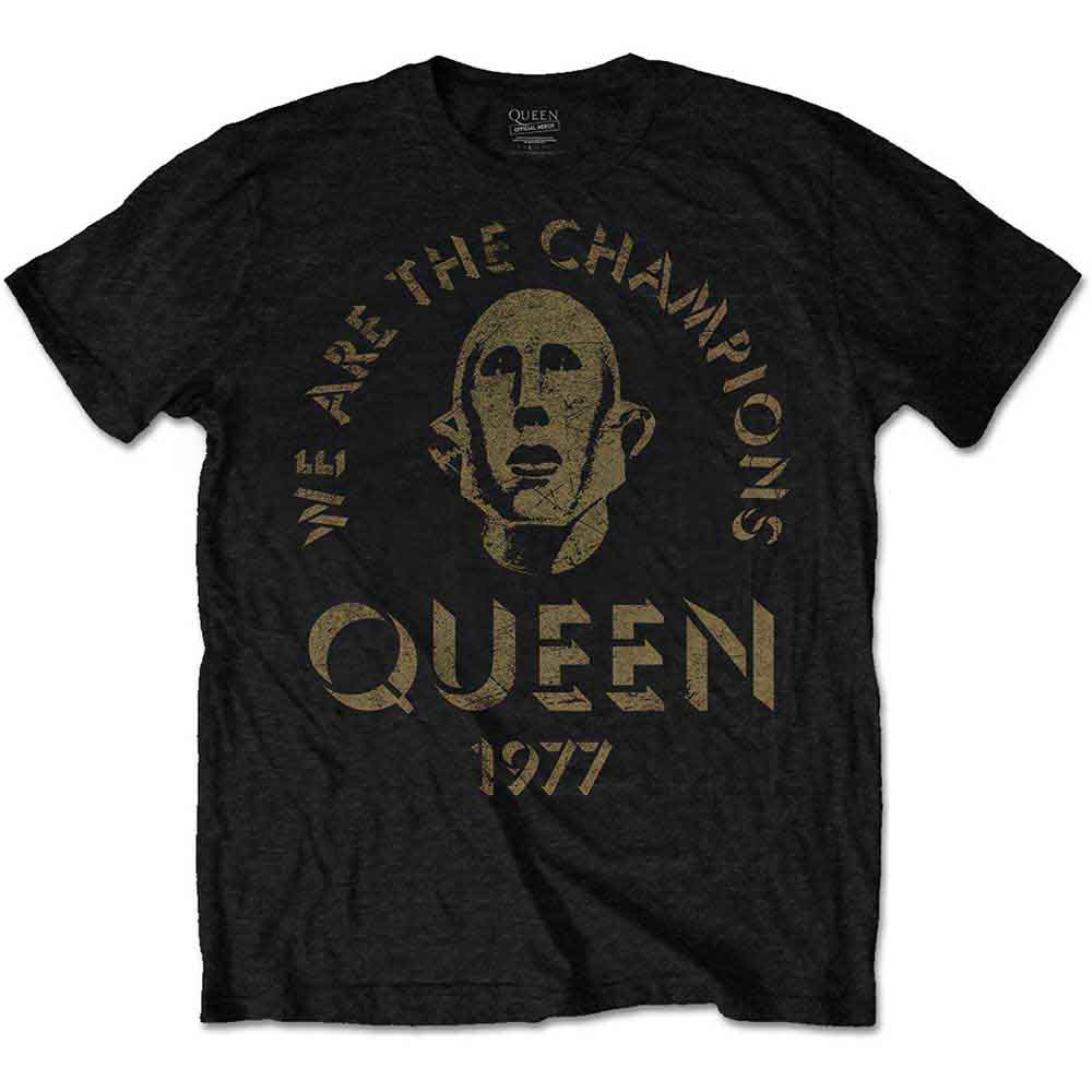 Queen Men's T-Shirt We Are The Champions Black (XXL)