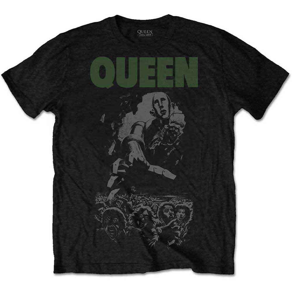 Queen Mens T-Shirt News of the World 40th Full Cover Black (M)