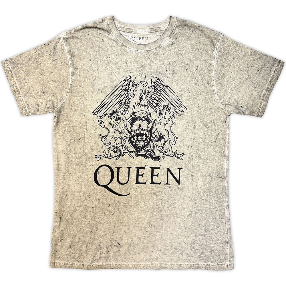 Queen Unisex T-Shirt Crest (Dip-Dye) White (S)