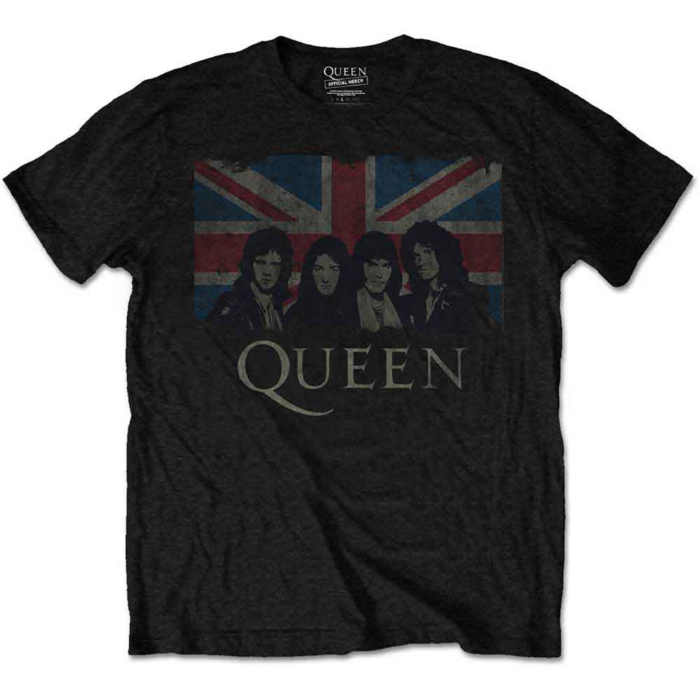 Queen Men's T-Shirt Union Jack (Retail Pack) Black (XXL)