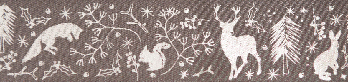 Berisfords Ribbon 25mm x 20m Wild Wood Smoked Grey & Silver (1pc)