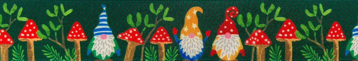 Berisfords Ribbon 25mm x 20m Winter Wonderland White & Green (1pc)