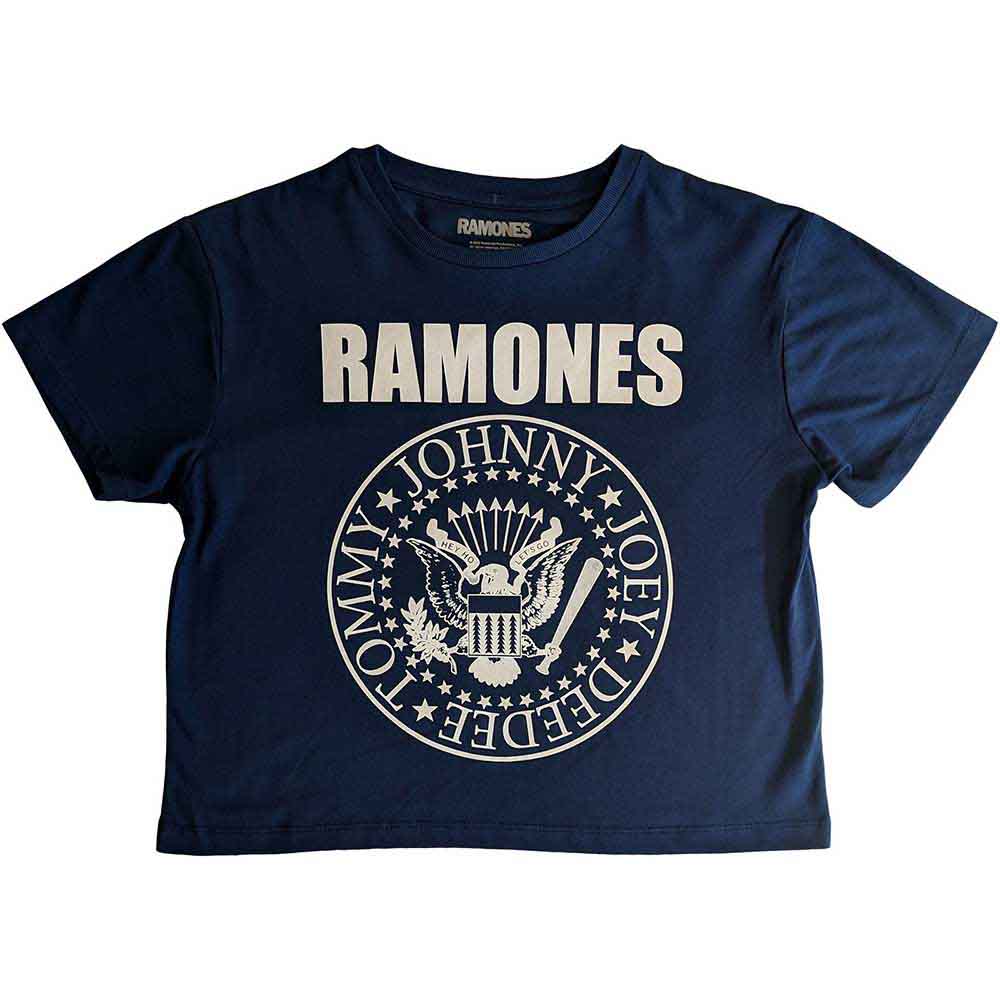 Ramones Ladies Crop Top Presidential Seal Blue (XXL)