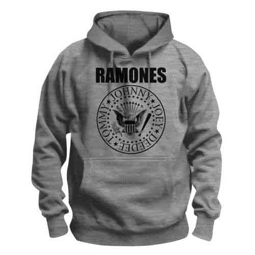 Ramones Unisex Pullover Hoodie Presidential Seal Grey (XS)
