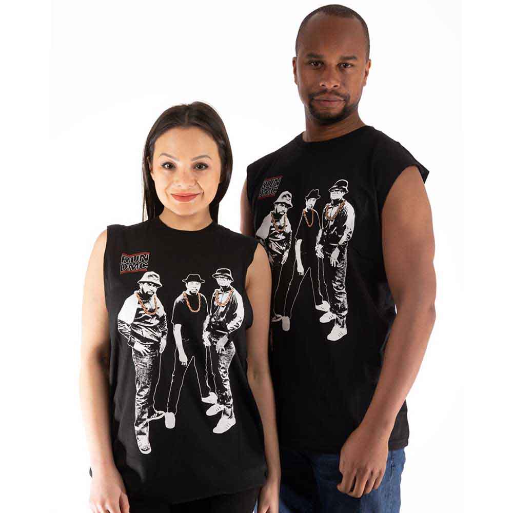 Run DMC Unisex Vest T-Shirt Gold Chains Photo Black (XXL)