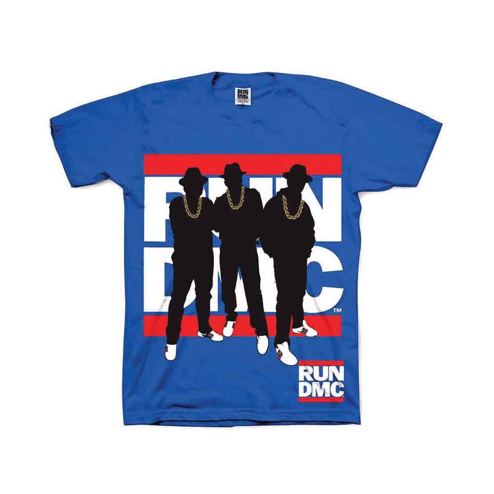 Run DMC Men's T-Shirt Silhouette Royal Blue (XXL)